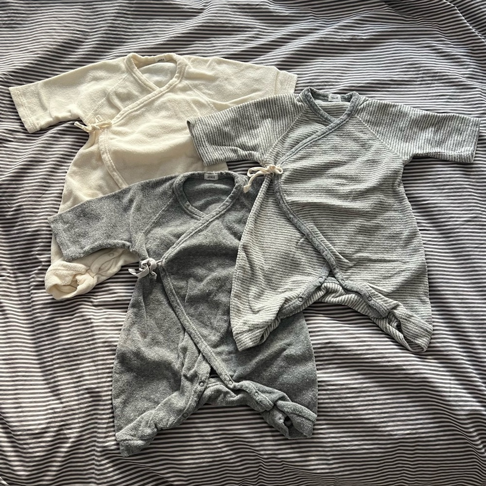 Lot of 3 Makie Clothier onesies. 6 mo.